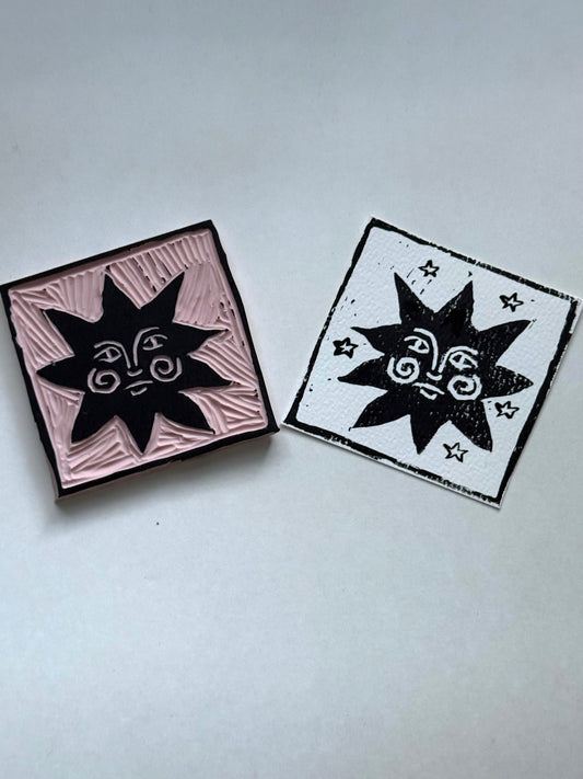 Good Morning Miniature Block Print