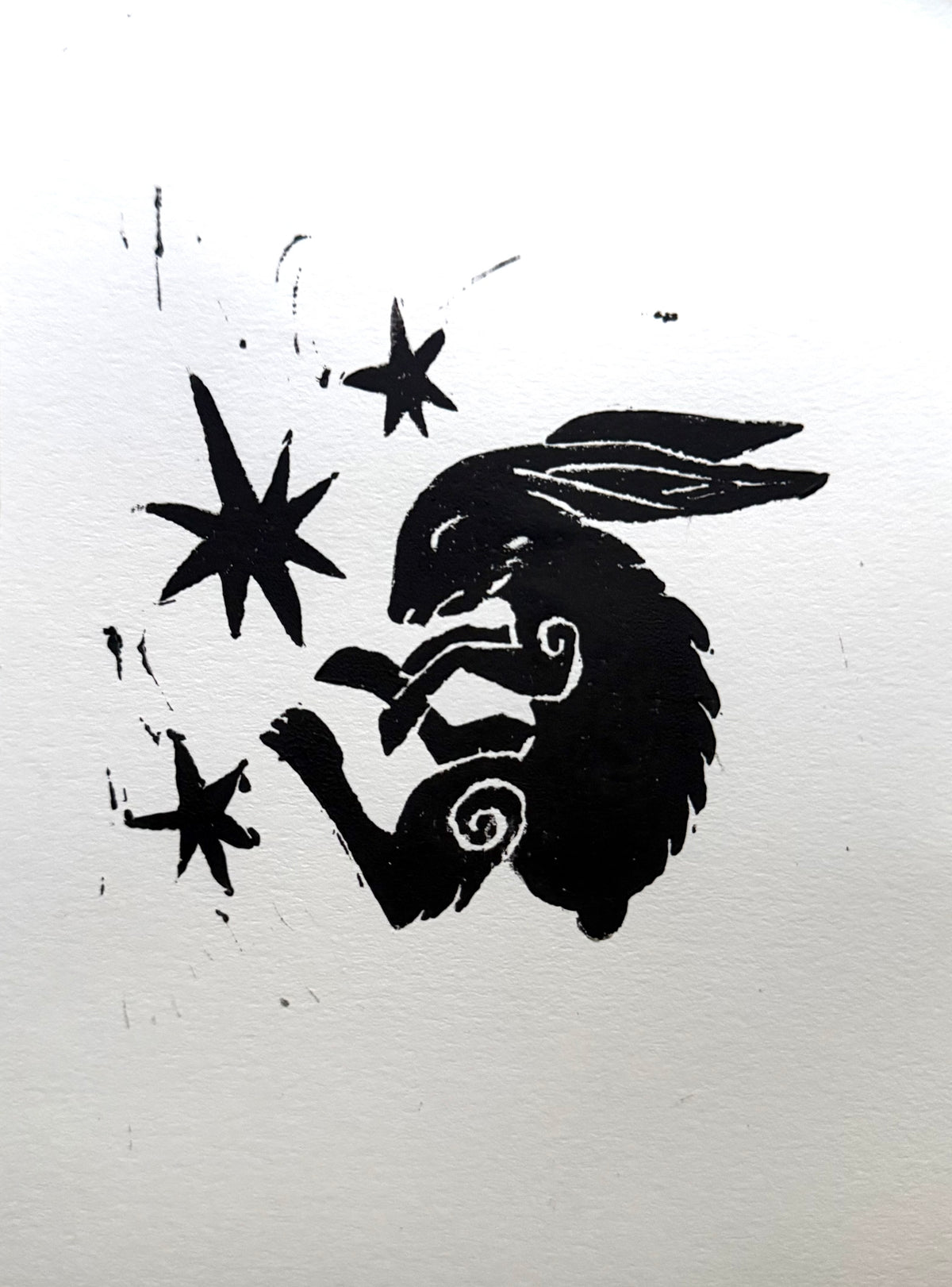 Daydreamer - Linocut Print